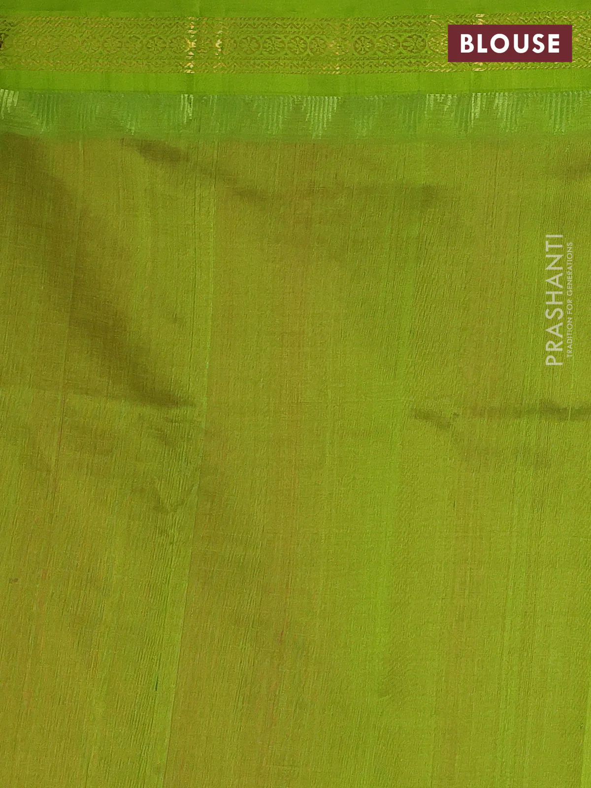 Kuppadam silk cotton saree pink and light green with allover zari checks & lakshadeepam weaves and temple design zari woven border - Image 3