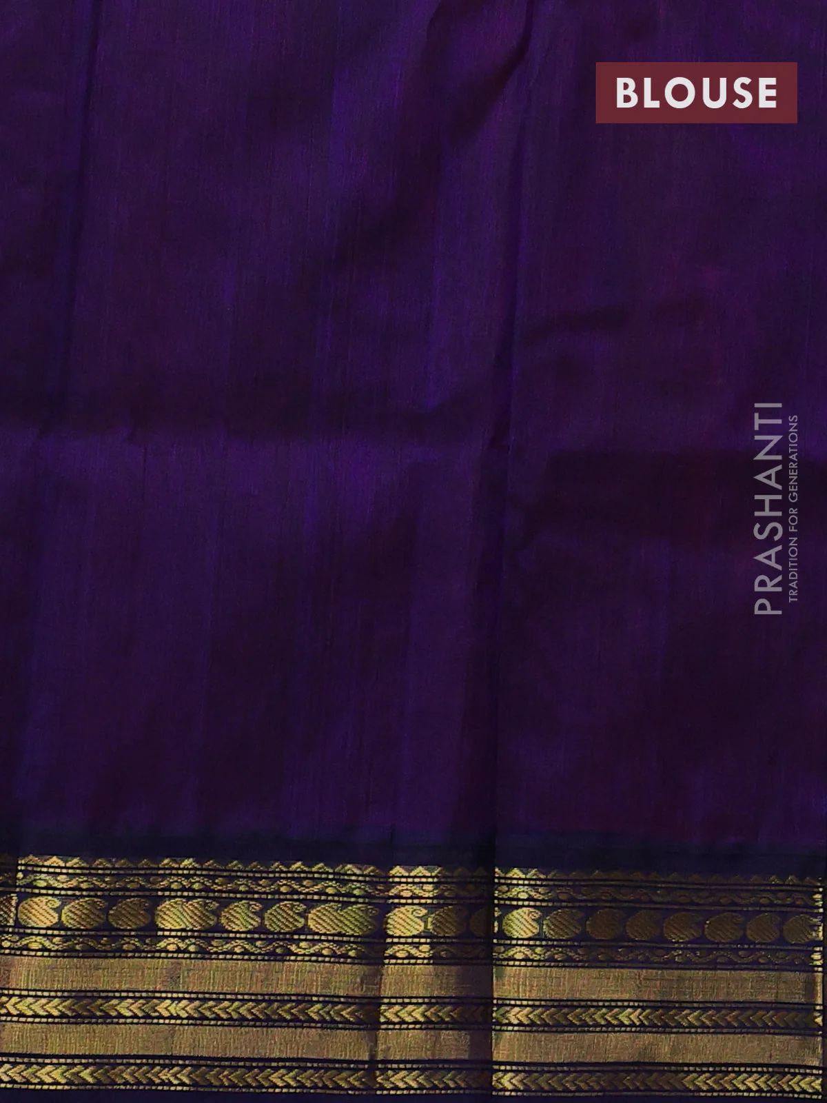Kuppadam silk cotton saree pink and navy blue with allover paisely zari woven buttas and temple design zari woven border - Image 3