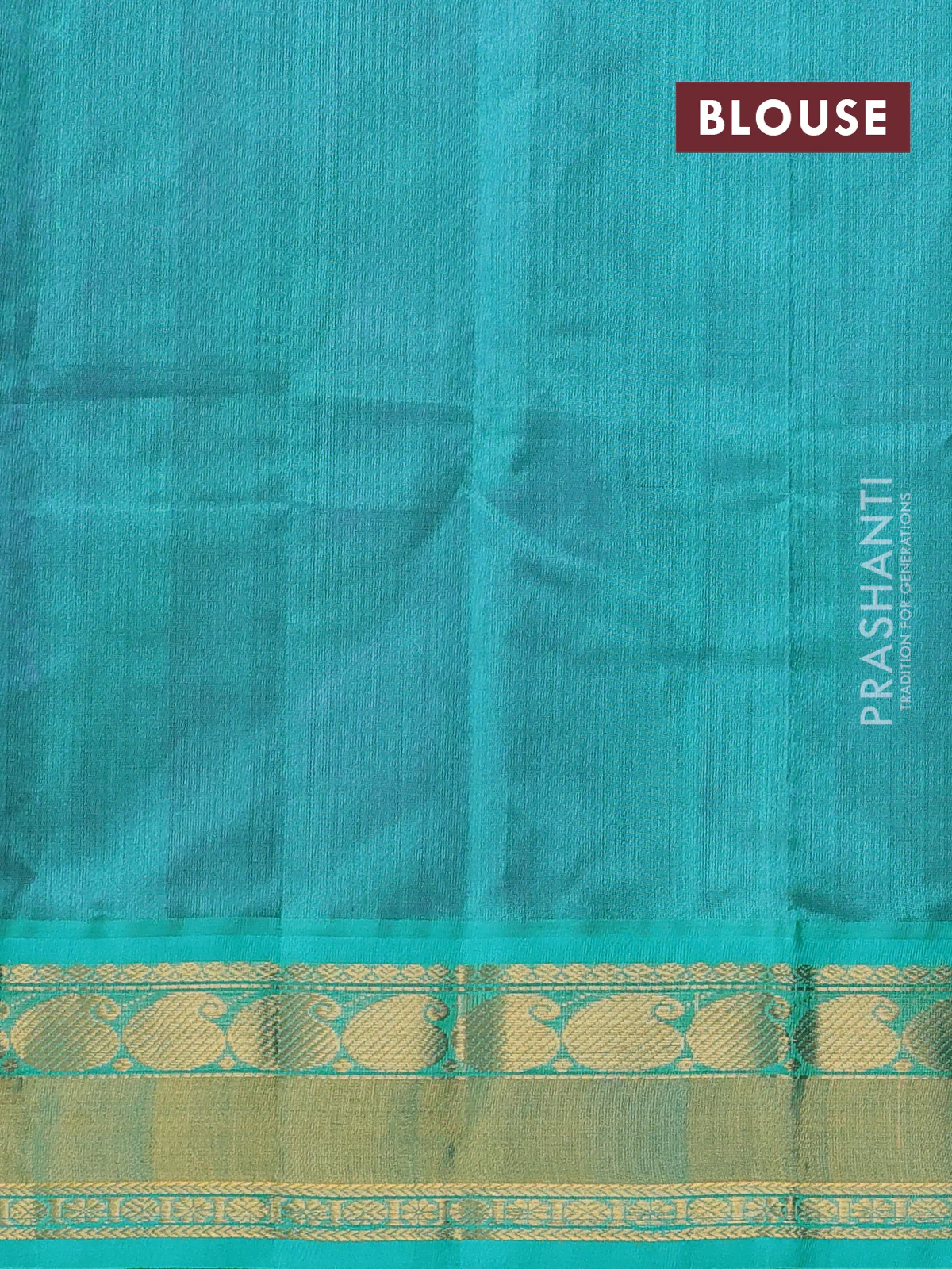 Kuppadam silk cotton saree purple and teal blue with plain body and paisley zari woven border - Image 3