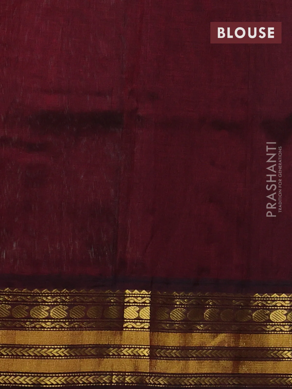Kuppadam silk cotton saree teal blue and deep maroon with allover paisely zari woven buttas and temple design zari woven border - Image 3
