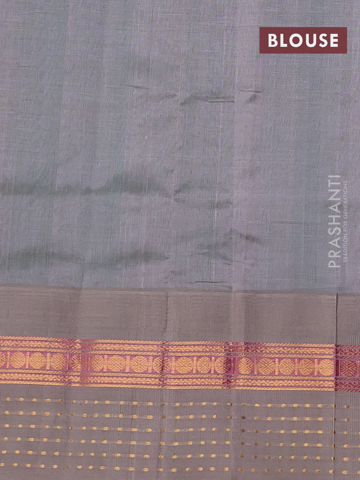 Kuppadam silk cotton saree teal green and beige with zari woven buttas and zari woven border - Image 3