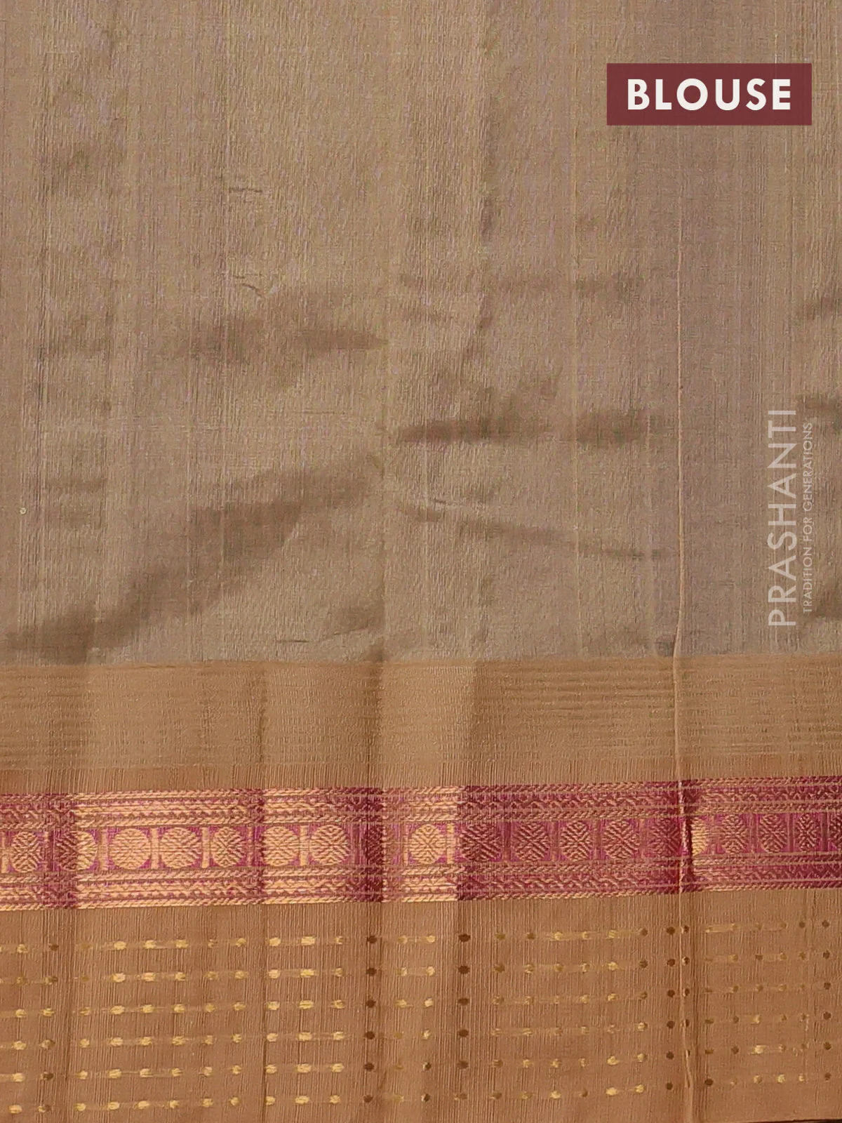 Kuppadam silk cotton saree violet and sandal with zari woven buttas and zari woven border - Image 3