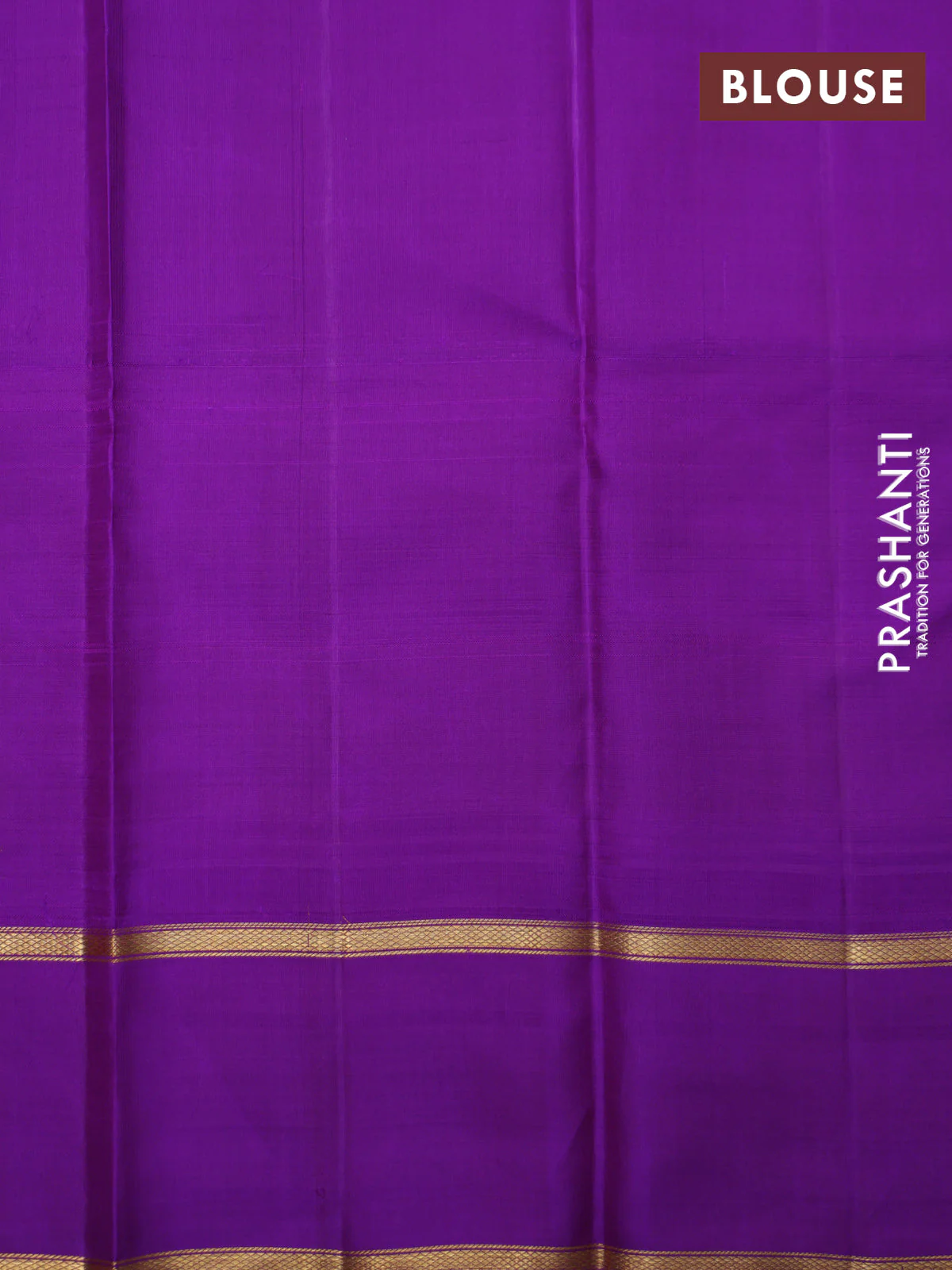 Lavender-Purple Pure Kanchipuram Silk Saree With Thread woven buttas & Long Zari Border - Image 6