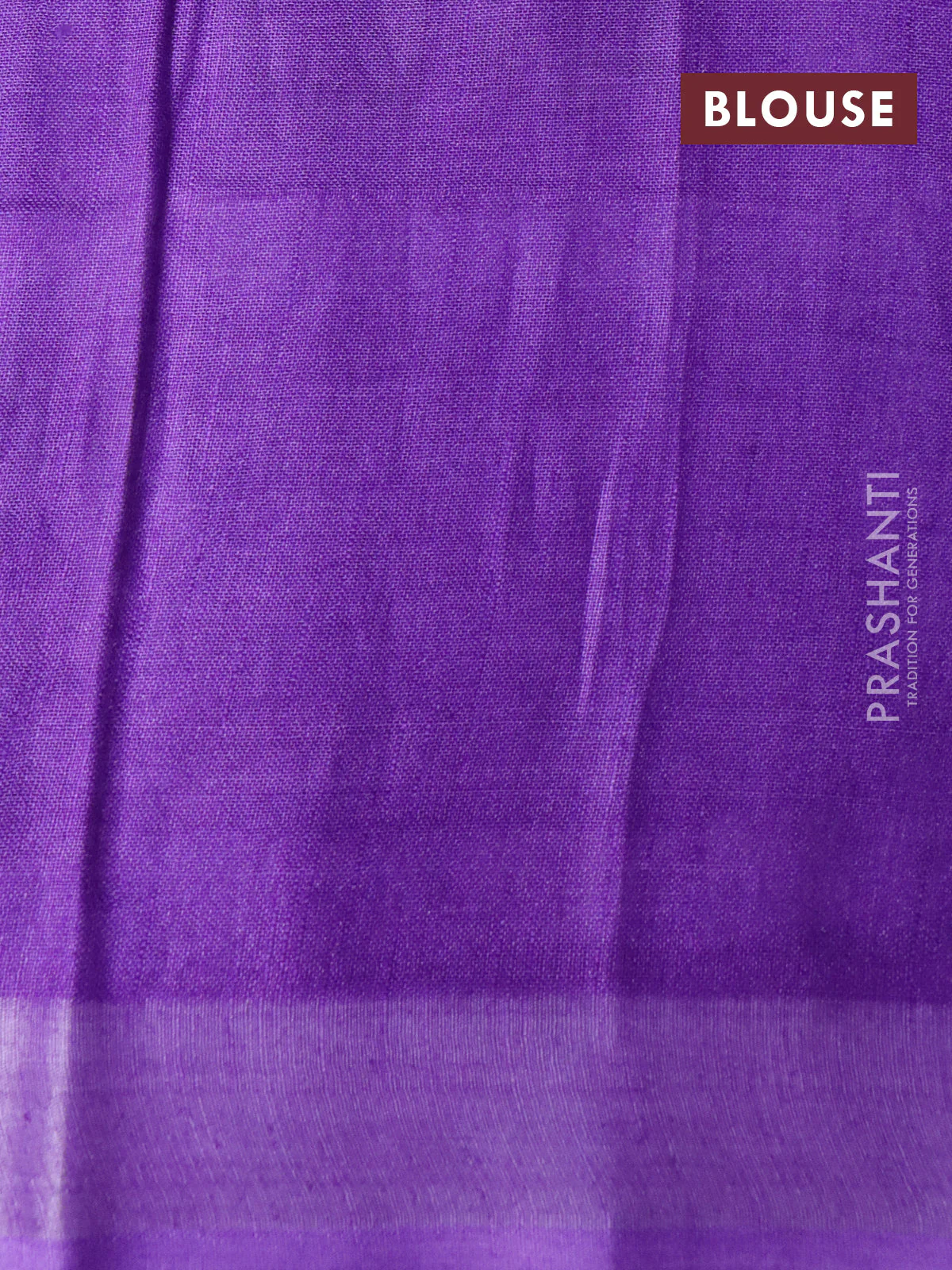 Linen cotton partly saree lavender with plain body & batik prints and silver zari woven border - Image 9