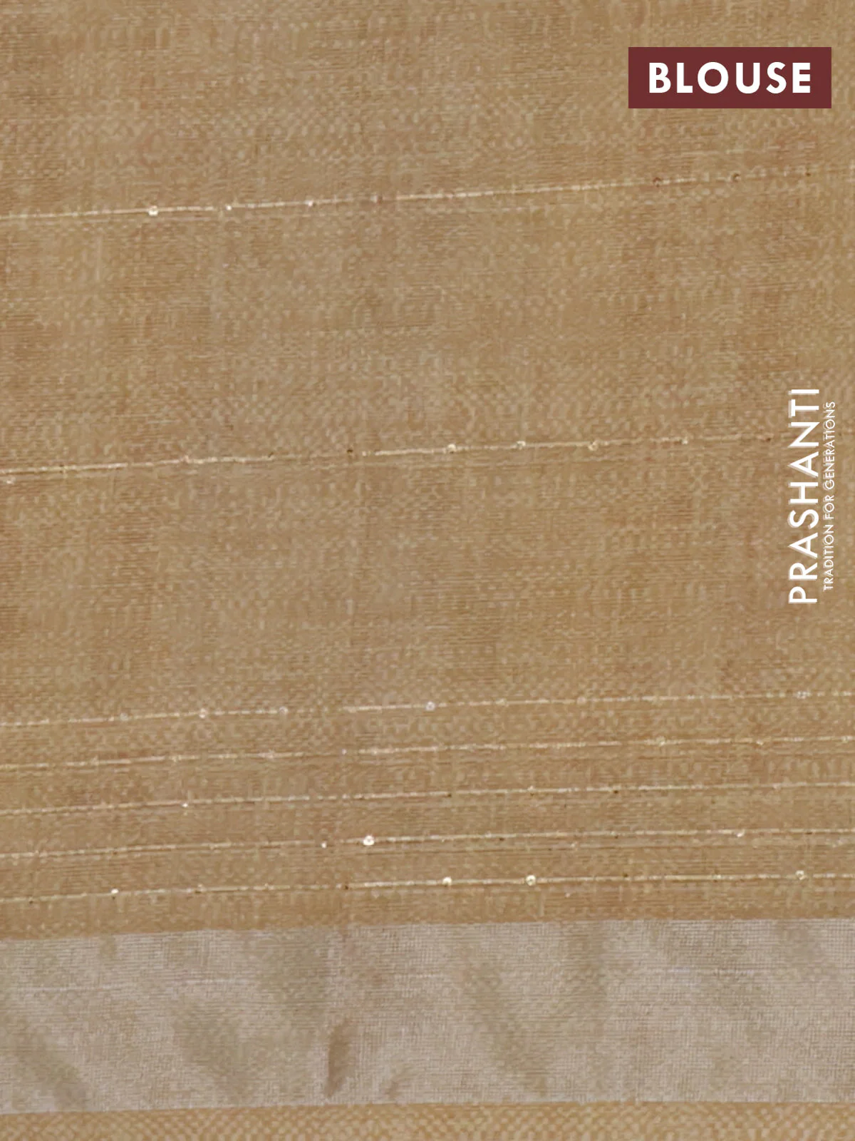 Linen cotton saree beige and grey with allover leaf prints & sequin work and silver zari woven border - Image 4