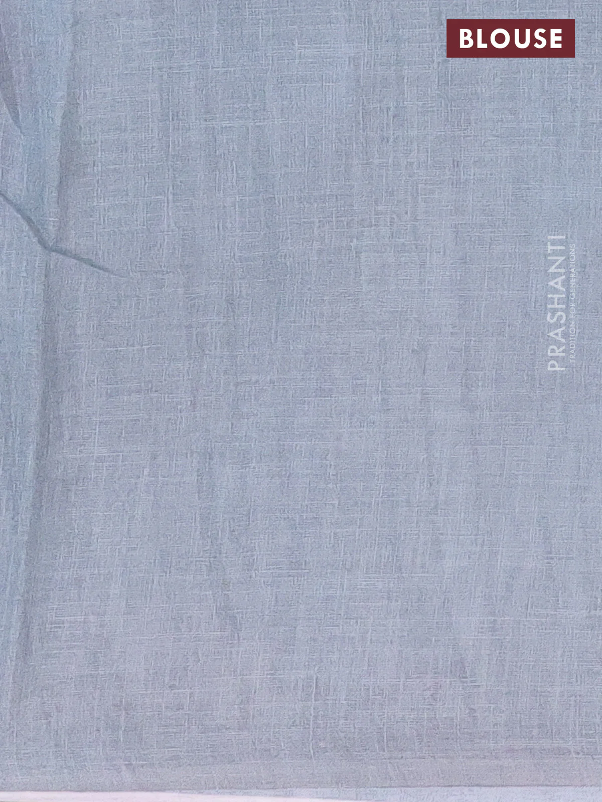 Linen cotton saree bluish grey with allover floral digital prints and simple border - Image 4