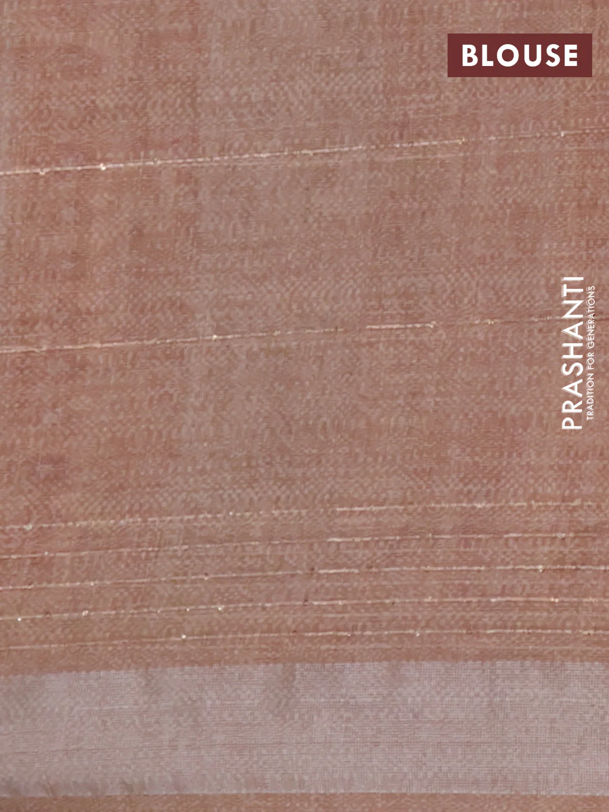 Linen cotton saree brown shade with allover leaf prints & sequin work and silver zari woven border - Image 4