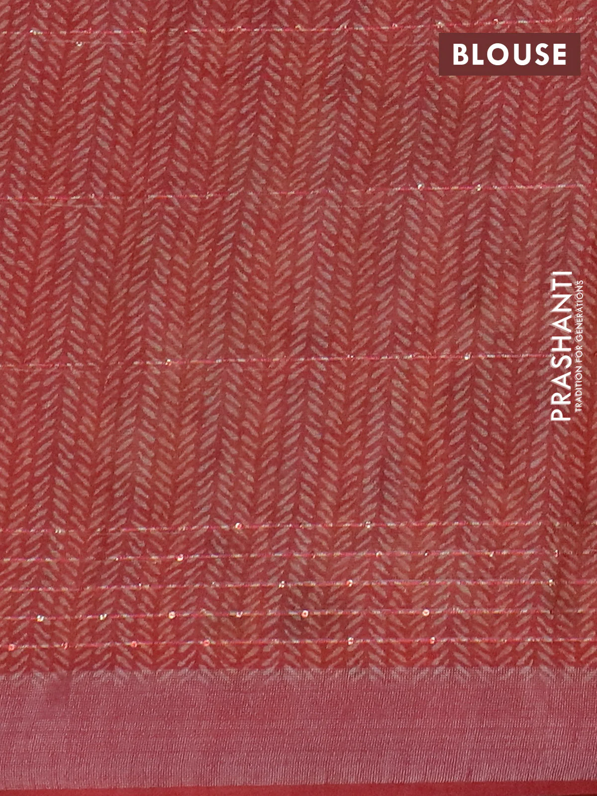 Linen cotton saree maroon shade with allover floral prints & sequin work and silver zari woven border - Image 4