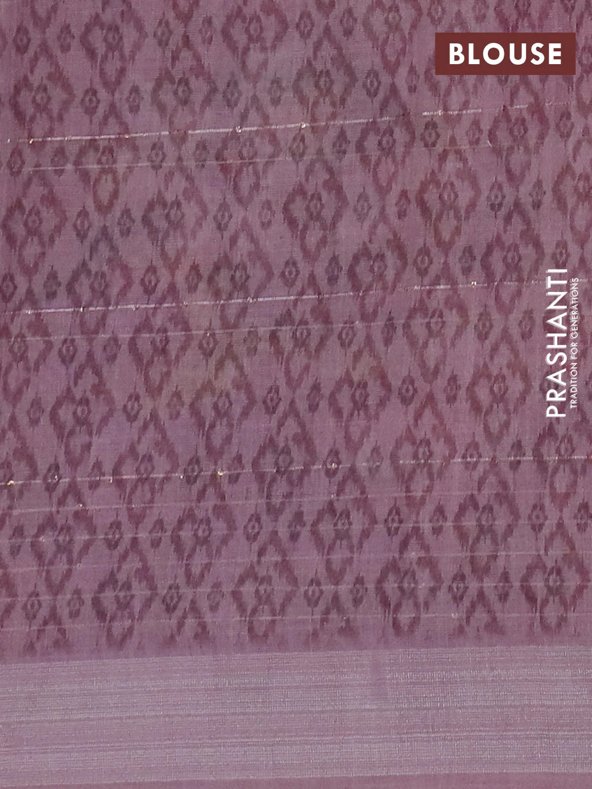 Linen cotton saree mild lavender and violet with allover floral prints & sequin work and silver zari woven border - Image 4