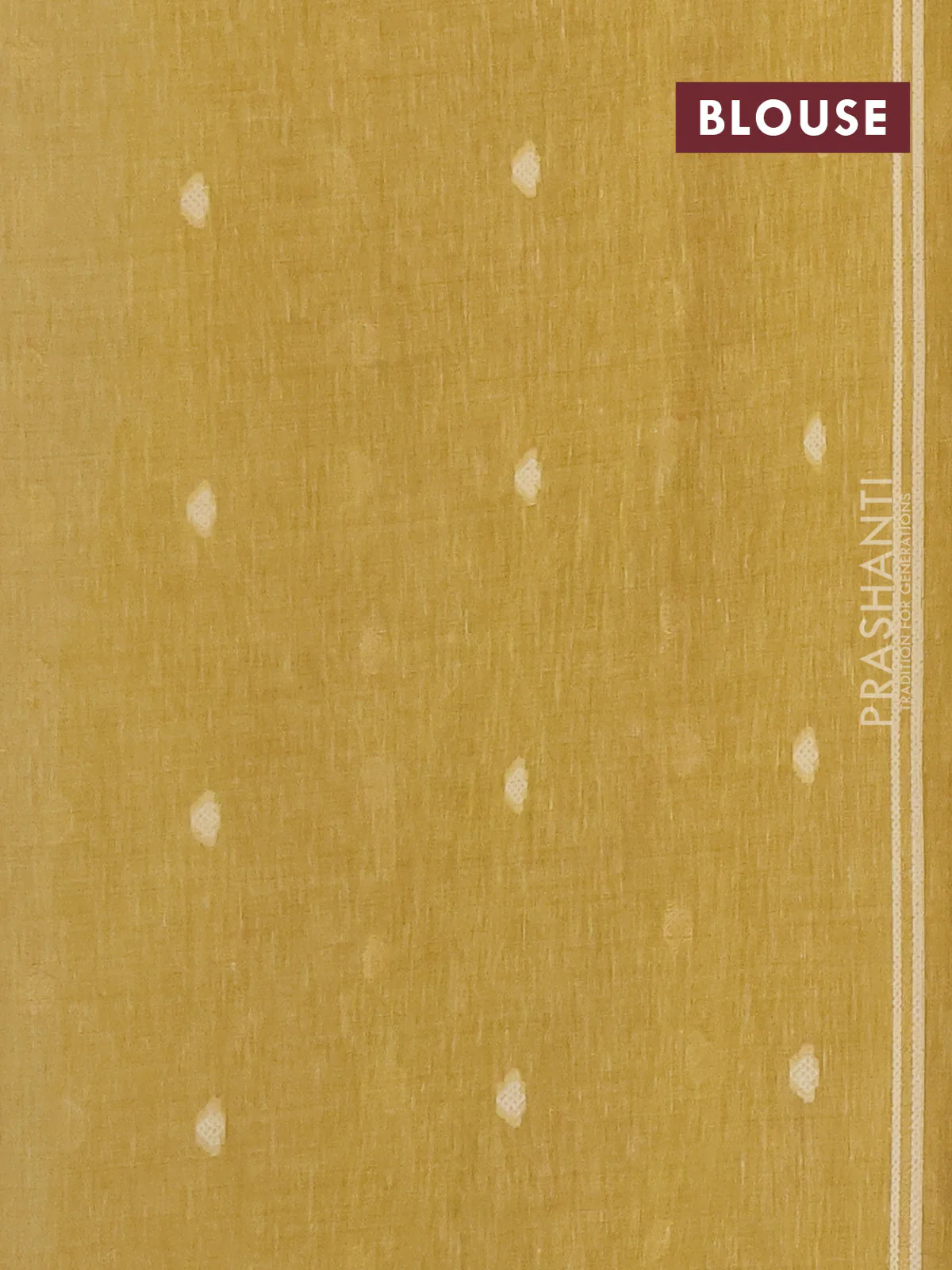 Linen cotton saree mustard yellow with allover jamdhani weaves - Image 4