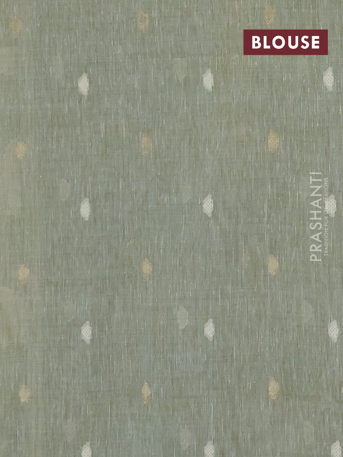 Linen cotton saree pastel green shade with allover jamdhani weaves - Image 4