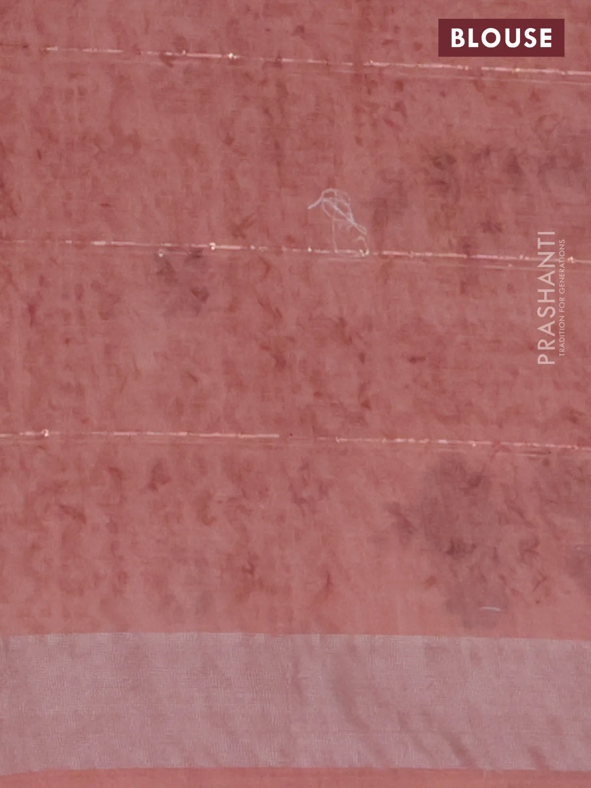 Linen cotton saree peach shade with floral butta prints & sequin work and silver zari woven border - Image 4