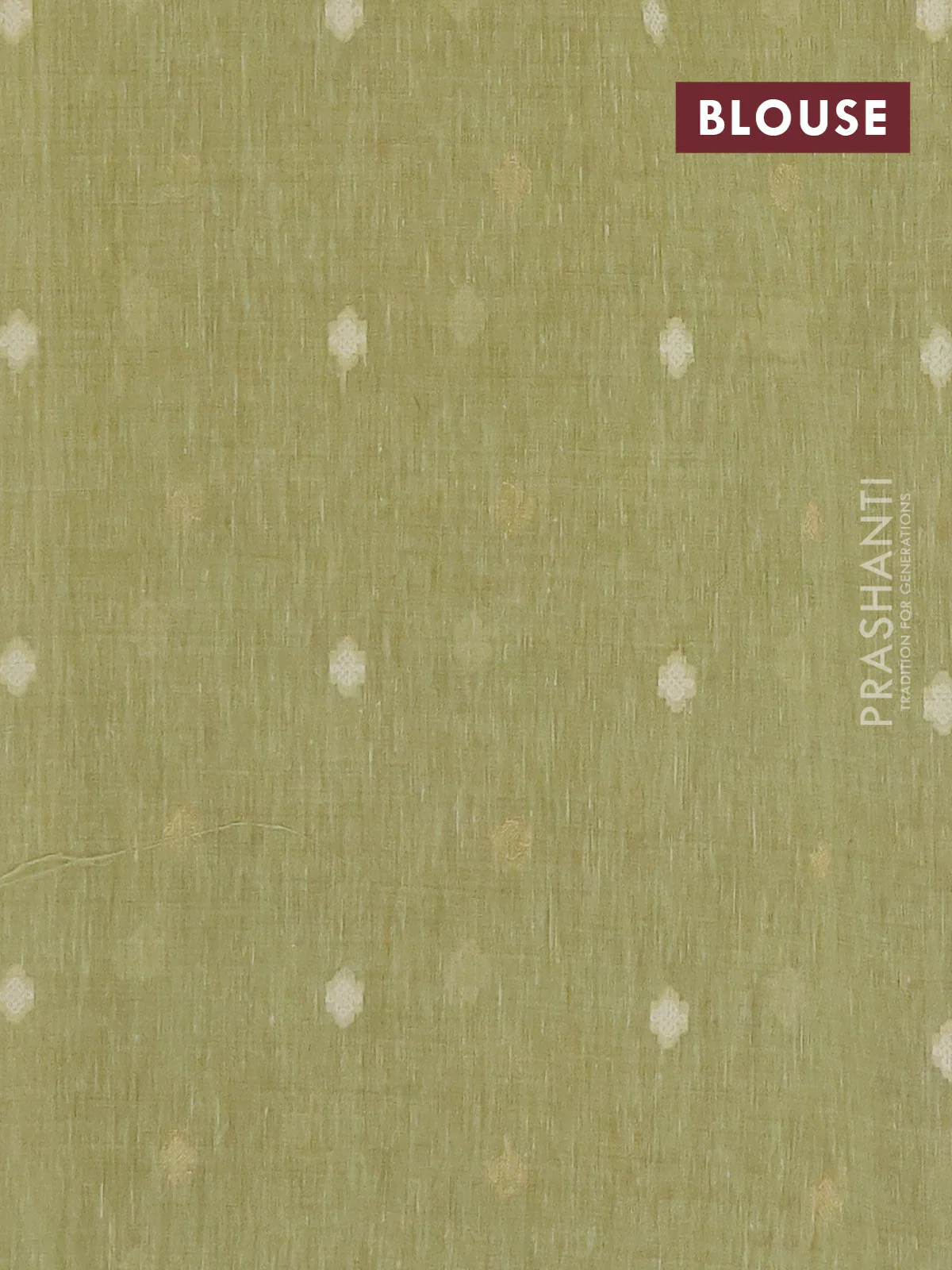 Linen cotton saree pista green with allover jamdhani weaves - Image 4