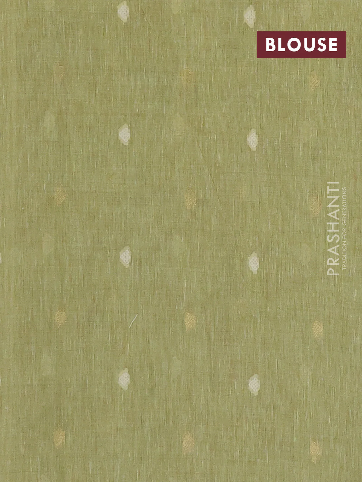 Linen cotton saree pista green with allover jamdhani weaves - Image 4