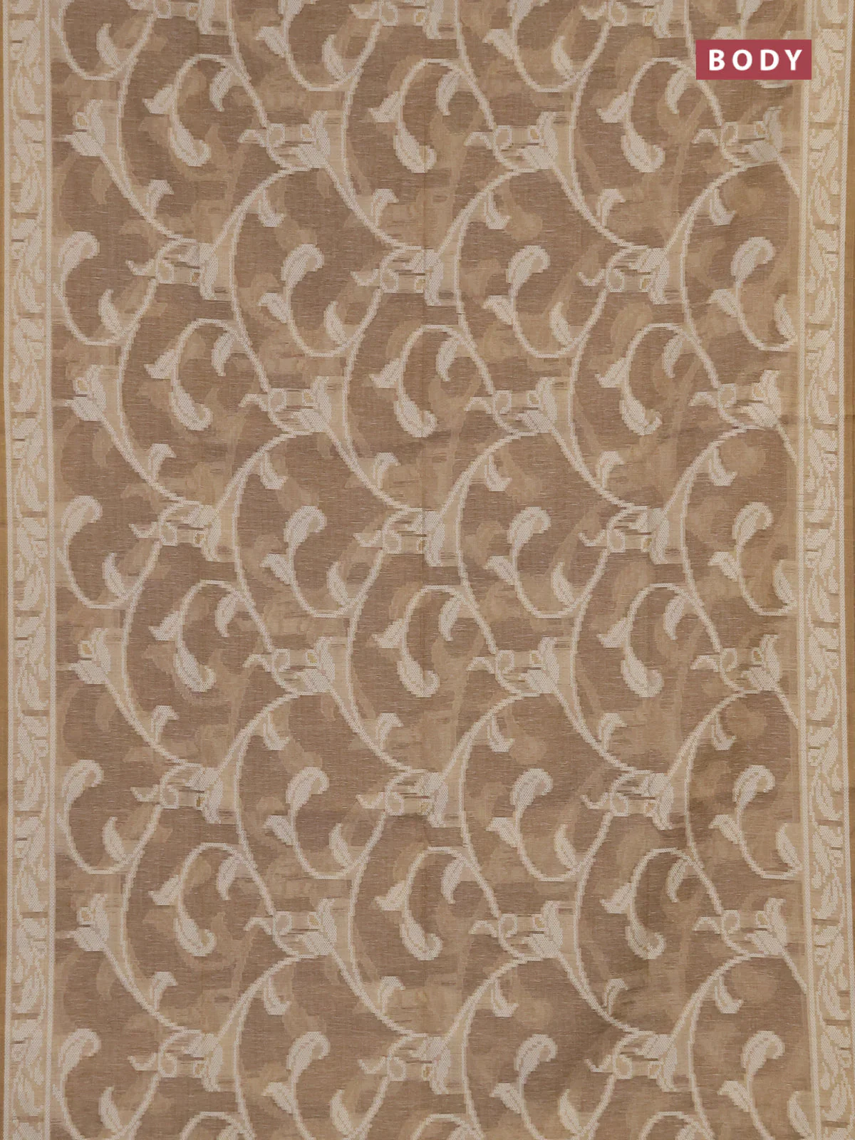 Linen cotton saree sandal with allover jamdhani weaves - Image 2