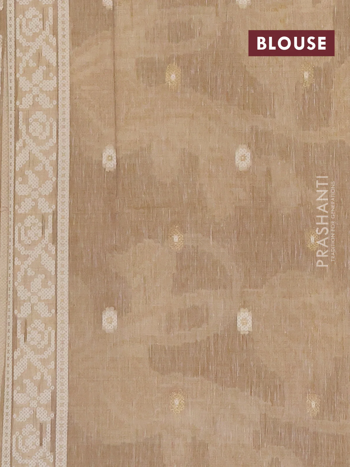 Linen cotton saree sandal with allover jamdhani weaves - Image 4