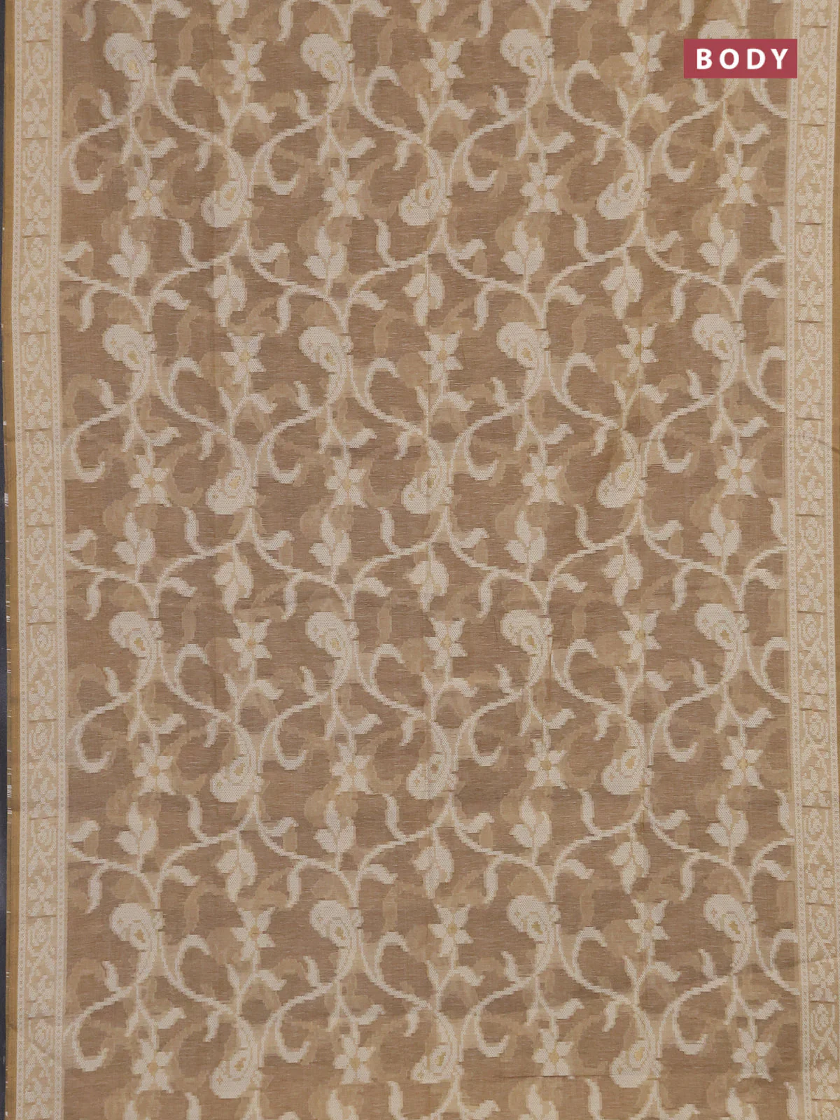 Linen cotton saree sandal with allover jamdhani weaves - Image 2