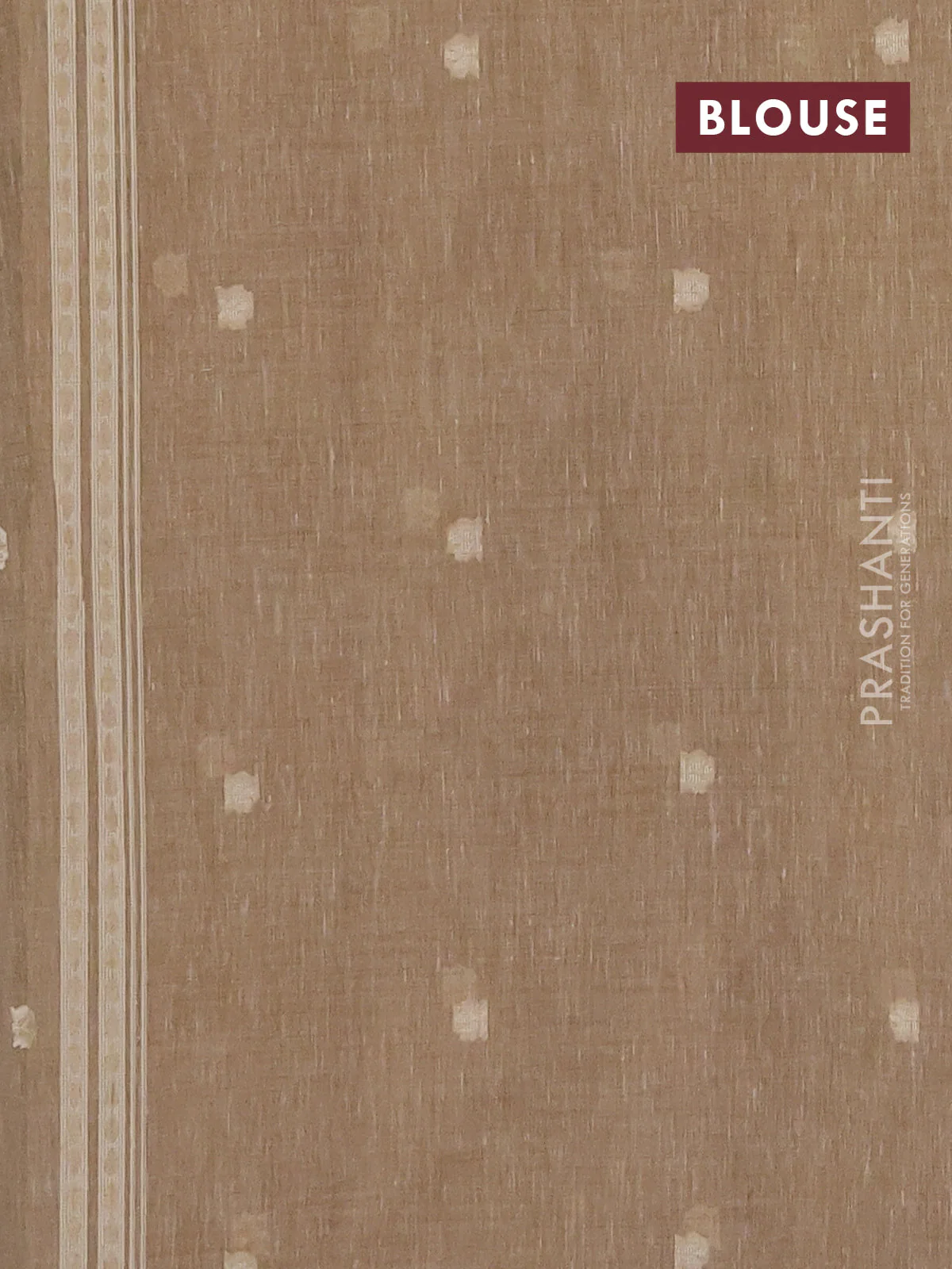 Linen cotton saree sandal with allover jamdhani weaves - Image 4