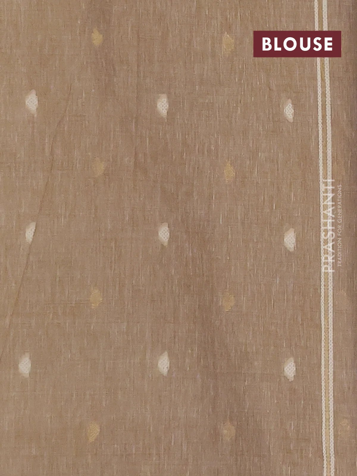 Linen cotton saree sandal with allover jamdhani weaves - Image 4