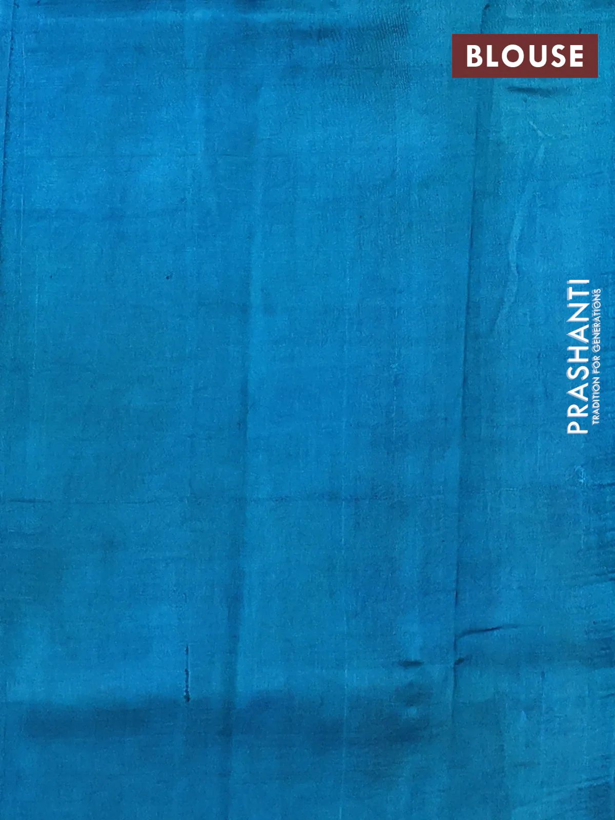 Madhubani printed silk saree teal blue and cream with butta prints and madhubani printed border - Image 3