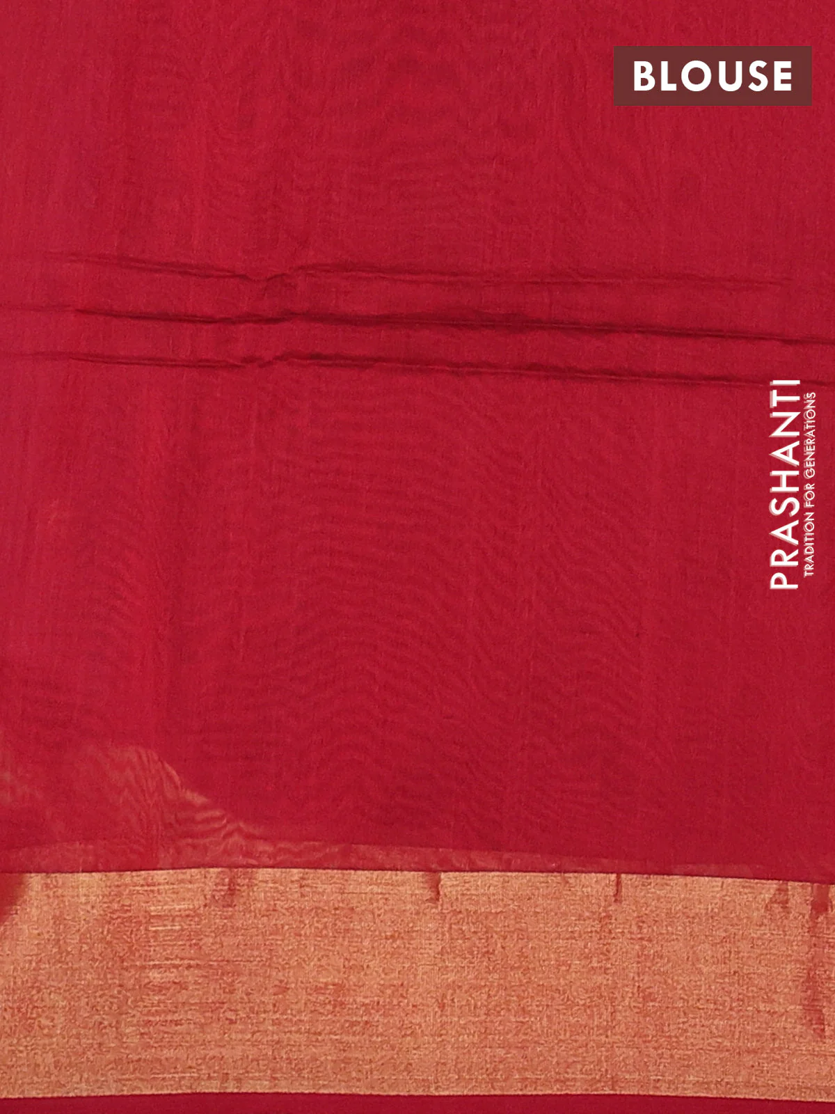 Maheshwari silk cotton saree cs blue and red with zari woven geometric buttas and zari woven border - Image 3
