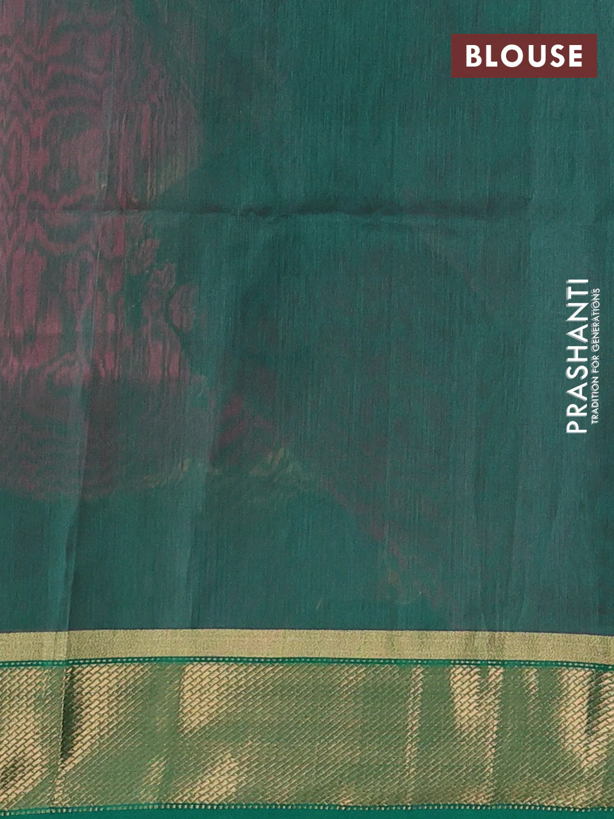 Maheshwari silk cotton saree peach pink and green with zari weaves & buttas and zari woven border - Image 3