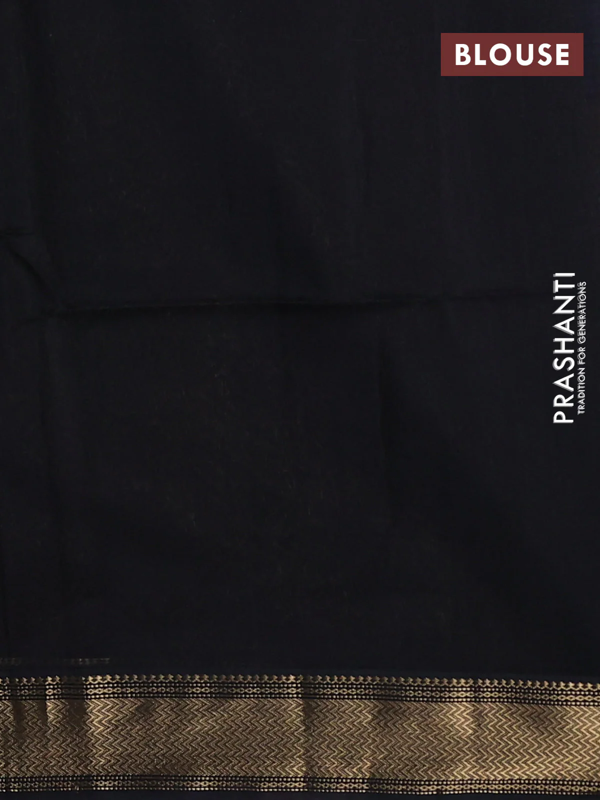 Maheshwari silk cotton saree peacock blue and black with paisley zari woven buttas and zari woven border - Image 3