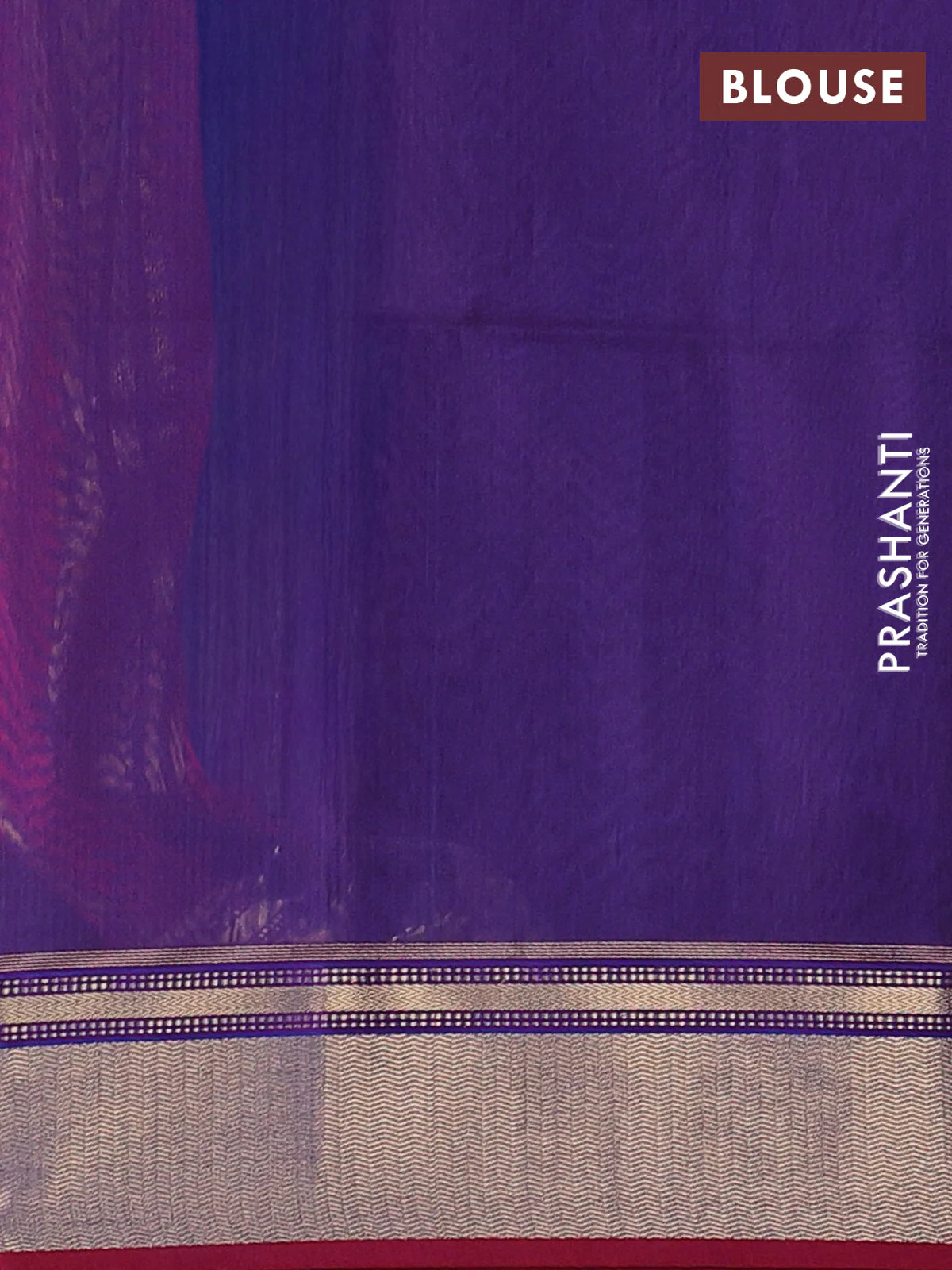 Maheshwari silk cotton saree pink and dual shade of blue with zari woven buttas and zari woven border - Image 3