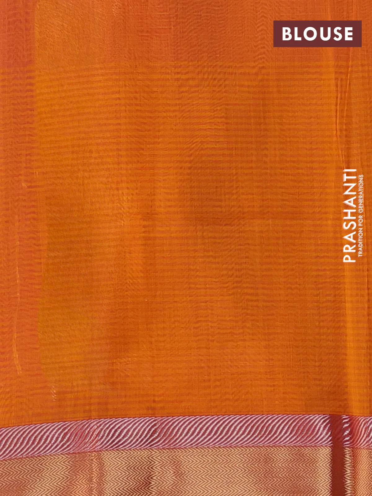 Maheshwari silk cotton saree purple and orange with silver & gold zari woven buttas and zari woven border - Image 3