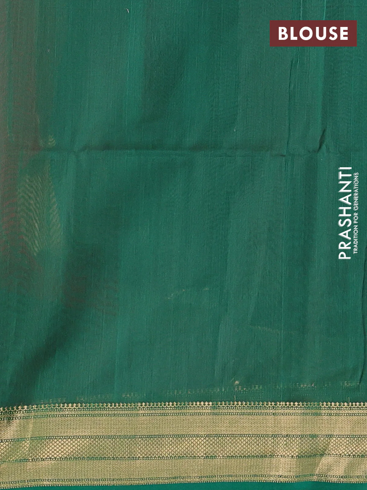Maheshwari silk cotton saree red and green with thread & zari woven buttas and zari woven border - Image 3