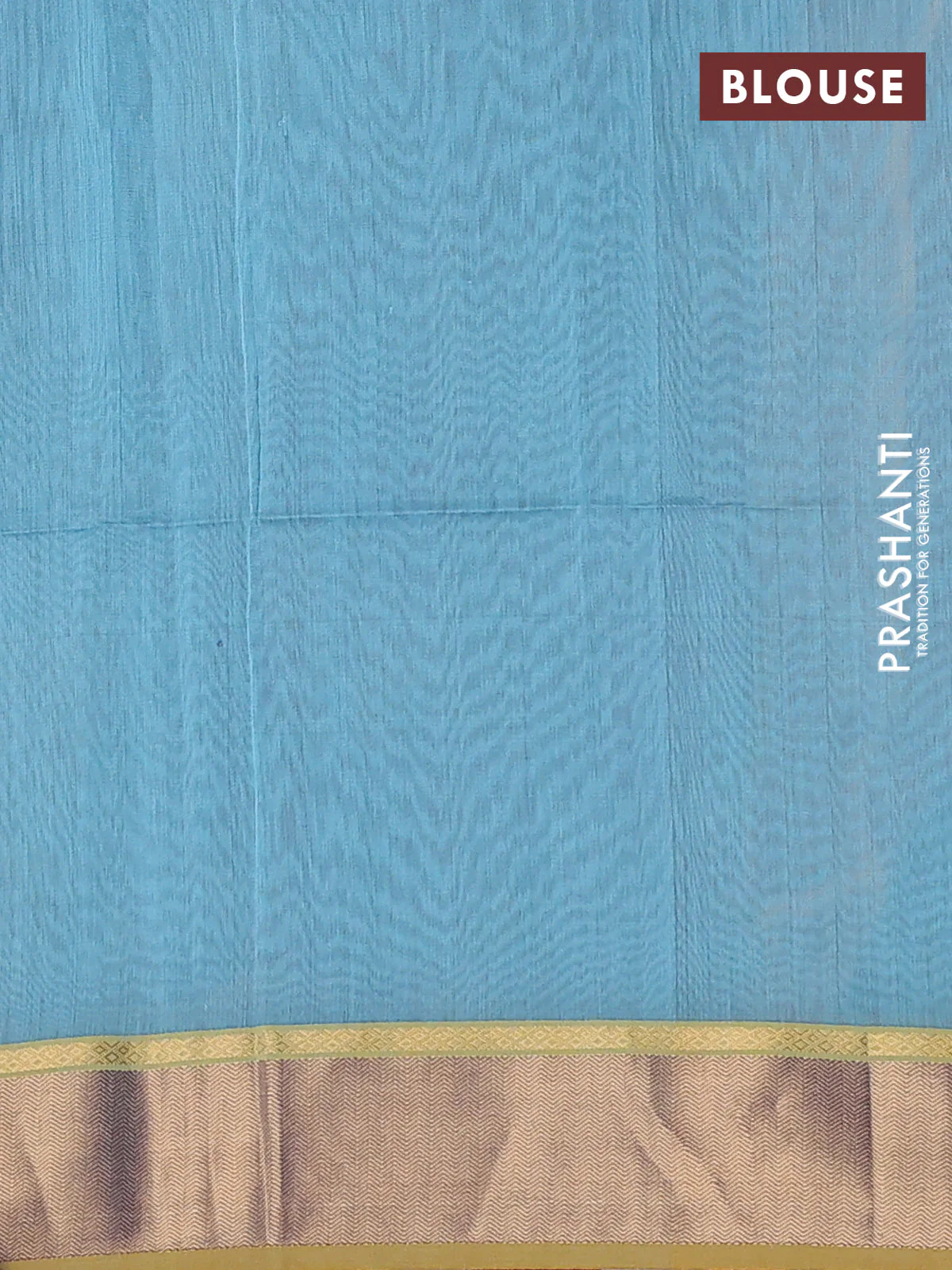 Maheshwari silk cotton saree rust shade and dark mustard blue with zari woven buttas and zari woven border - Image 3