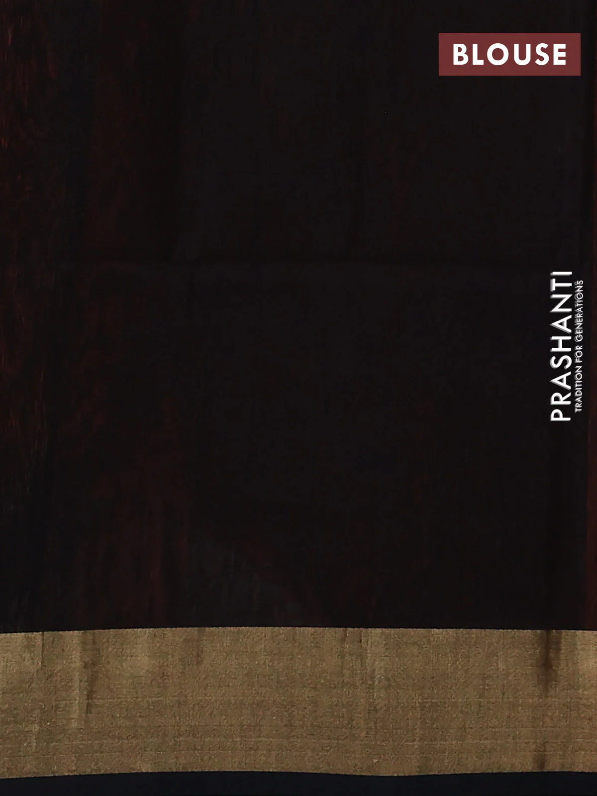 Maheshwari silk cotton saree rustic orange and black with thread & zari woven geometric buttas and zari woven border - Image 3