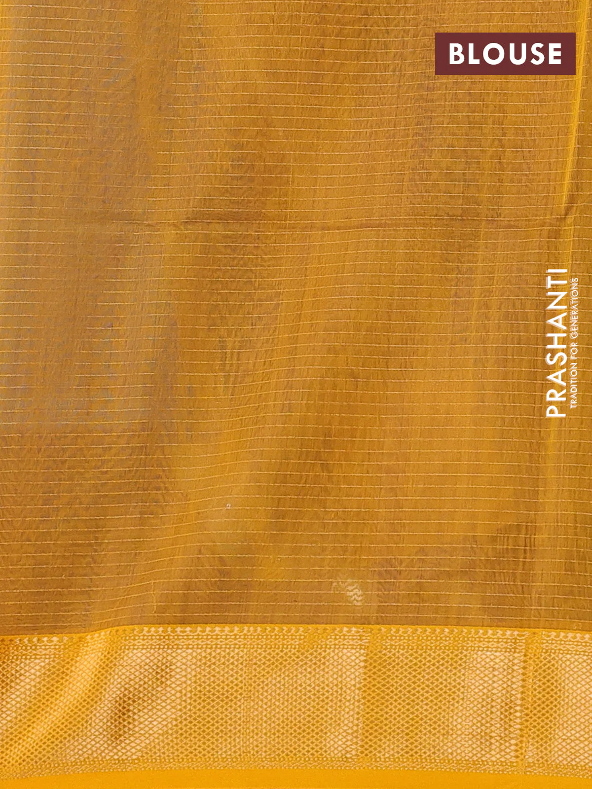 Maheshwari silk cotton saree teal blue and yellow with allover zari checked pattern and zari woven border - Image 3