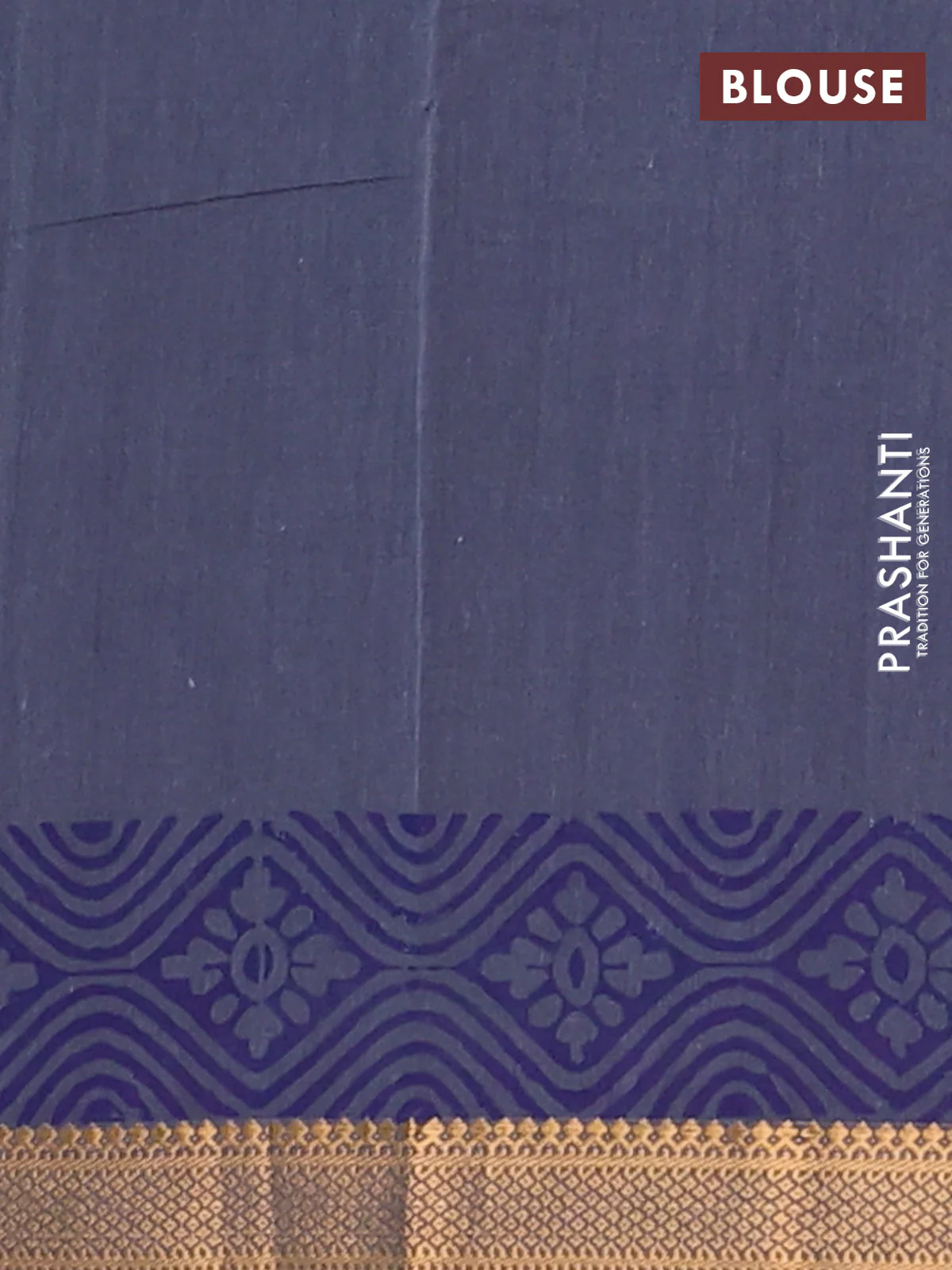 Mangalagiri cotton block printed saree dark grey with allover butta prints and mangalgiri border - Image 4