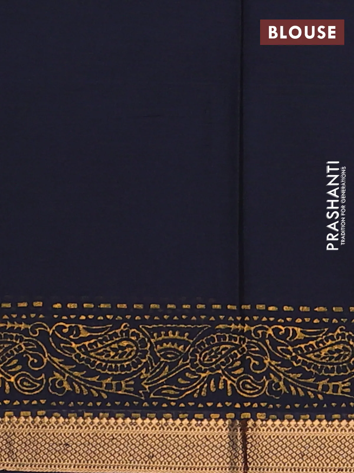Mangalagiri cotton block printed saree elephant grey with allover butta prints and mangalgiri border - Image 4