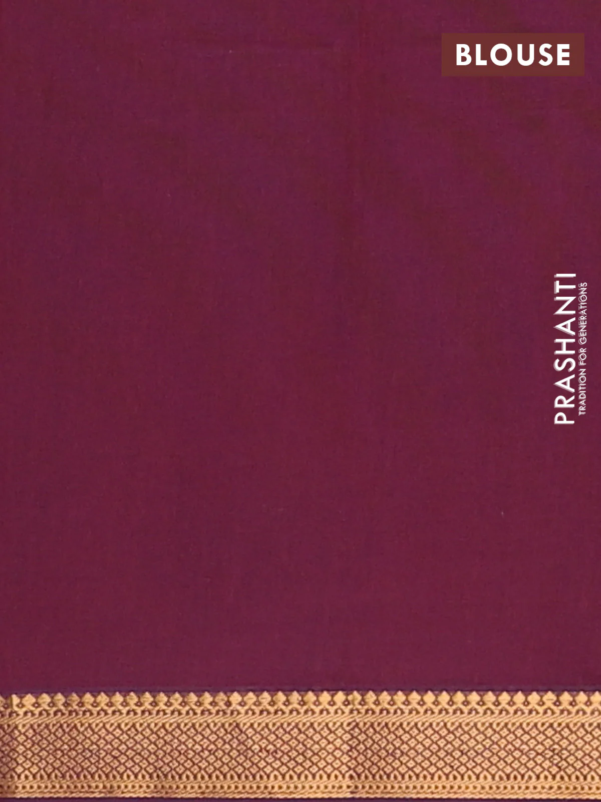 Mangalagiri cotton block printed saree maroon with allover prints and mangalgiri border - Image 4