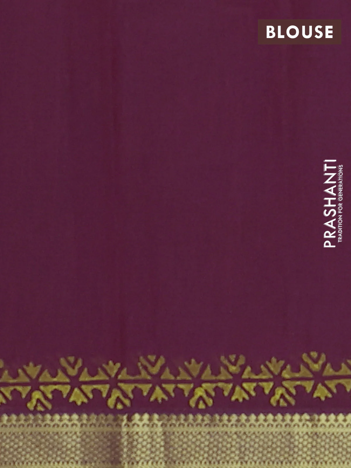 Mangalagiri cotton block printed saree maroon with butta prints and mangalgiri border - Image 4