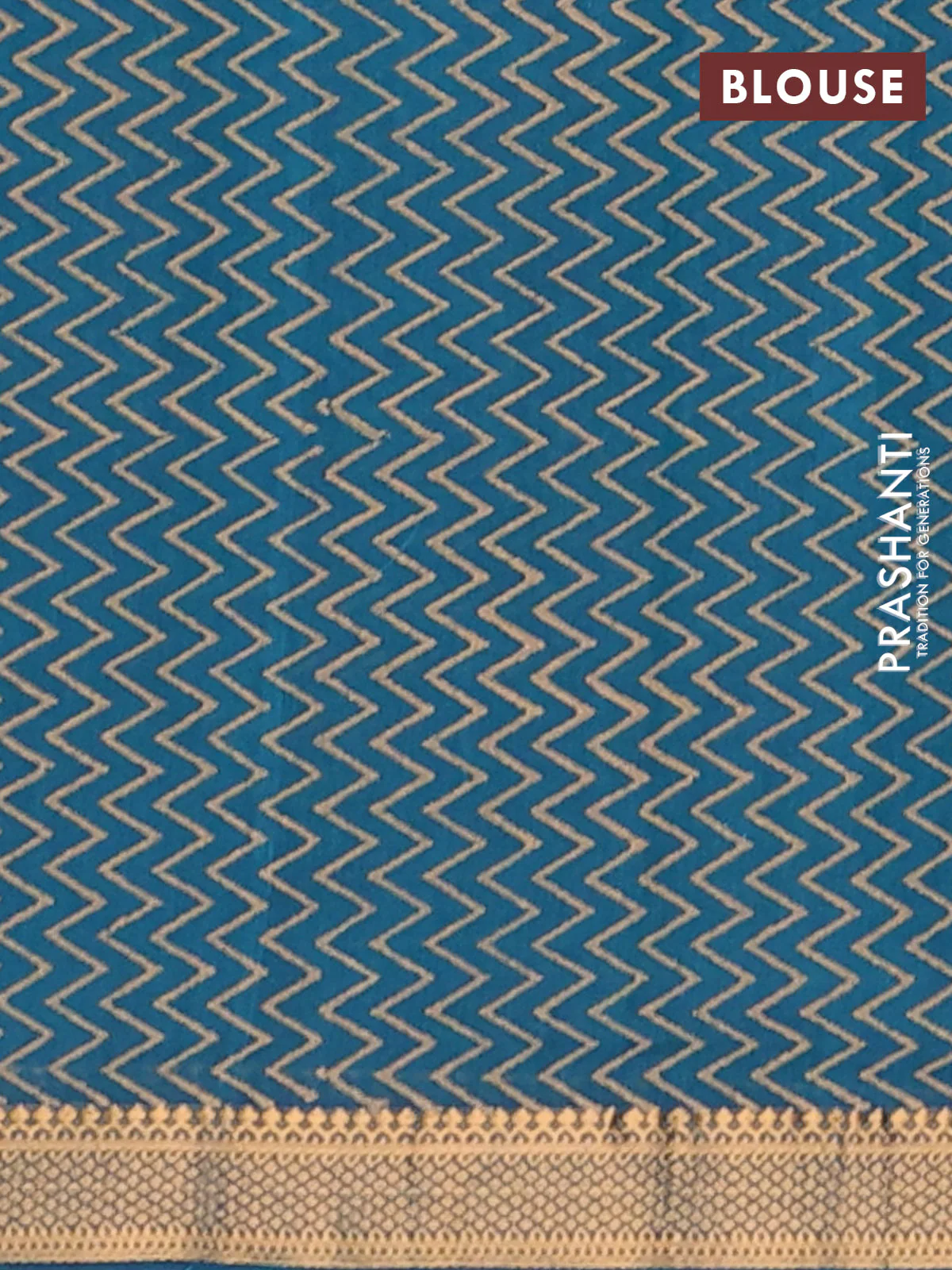 Mangalagiri cotton block printed saree peacock green with butta prints and mangalgiri border - Image 4