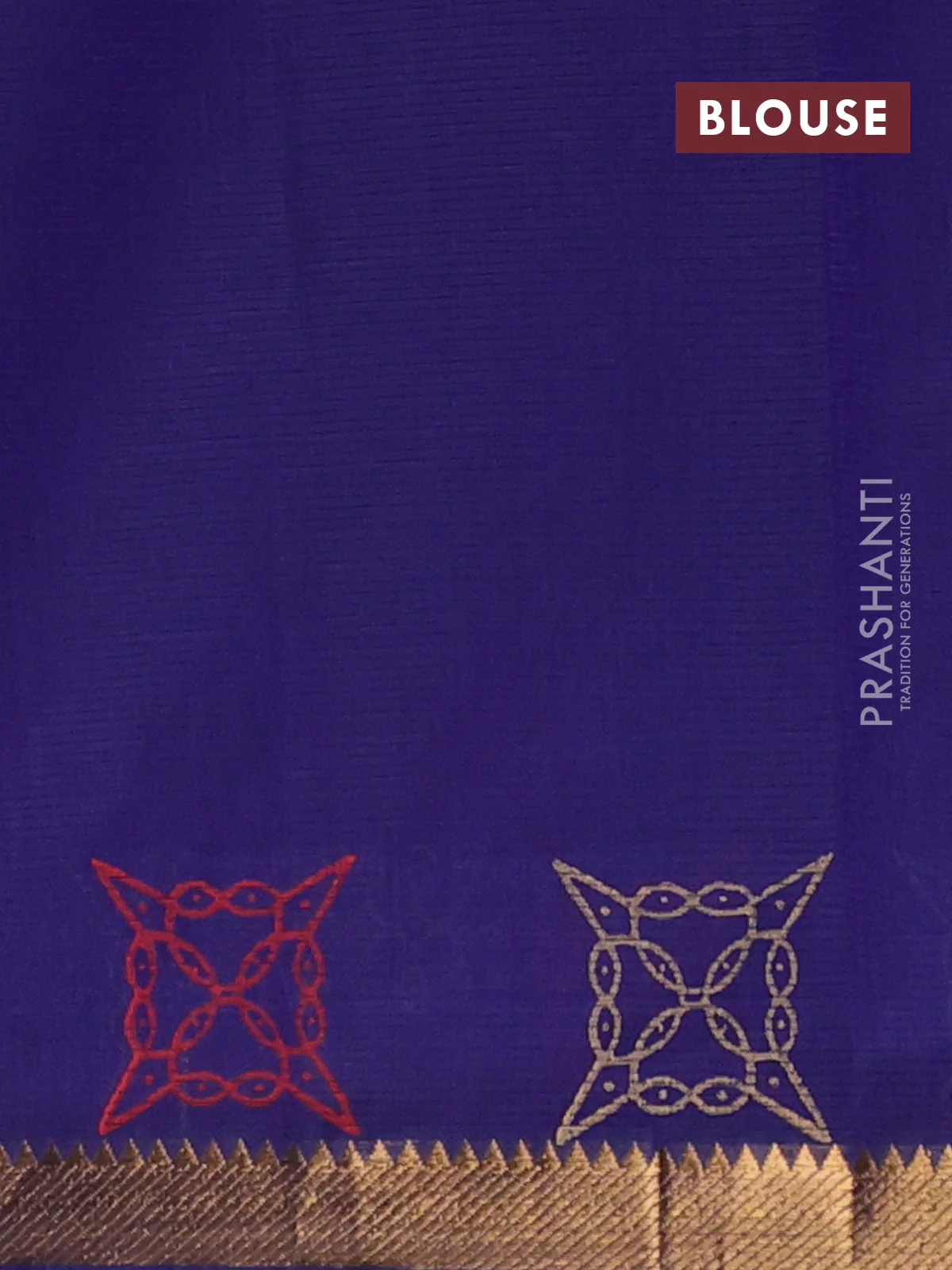 Mangalagiri cotton block printed saree violet with rangoli butta prints and mangalgiri border - Image 4