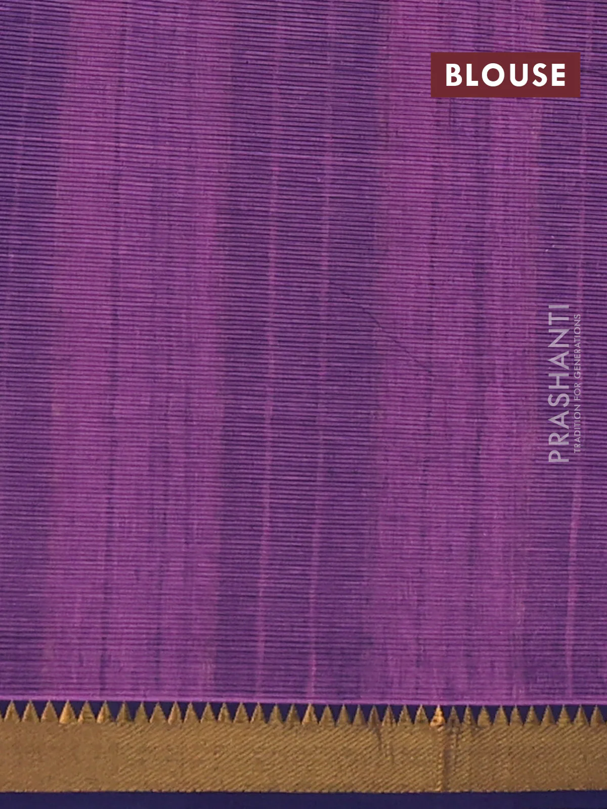 Mangalgiri cotton saree light pink and dark blue with allover stripe pattern and zari woven border - Image 4