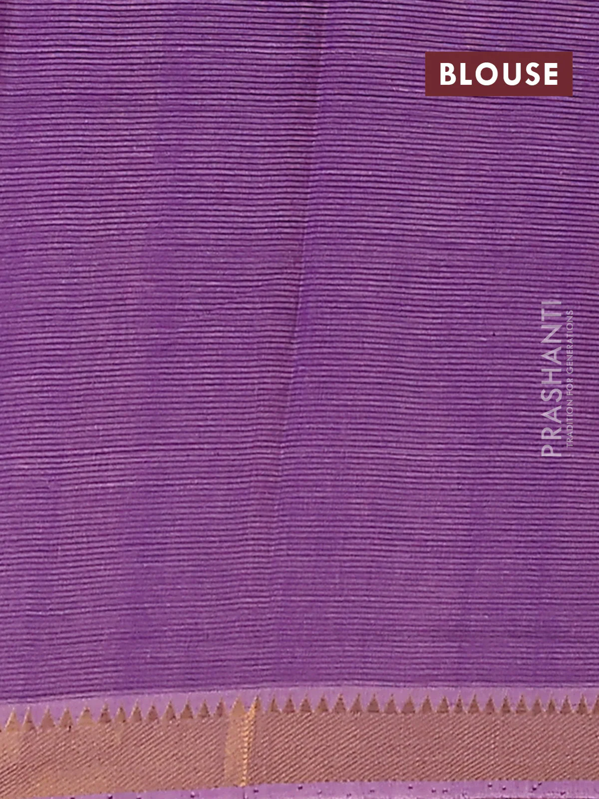 Mangalgiri cotton saree light pink and purple with allover stripe pattern and zari woven border - Image 4