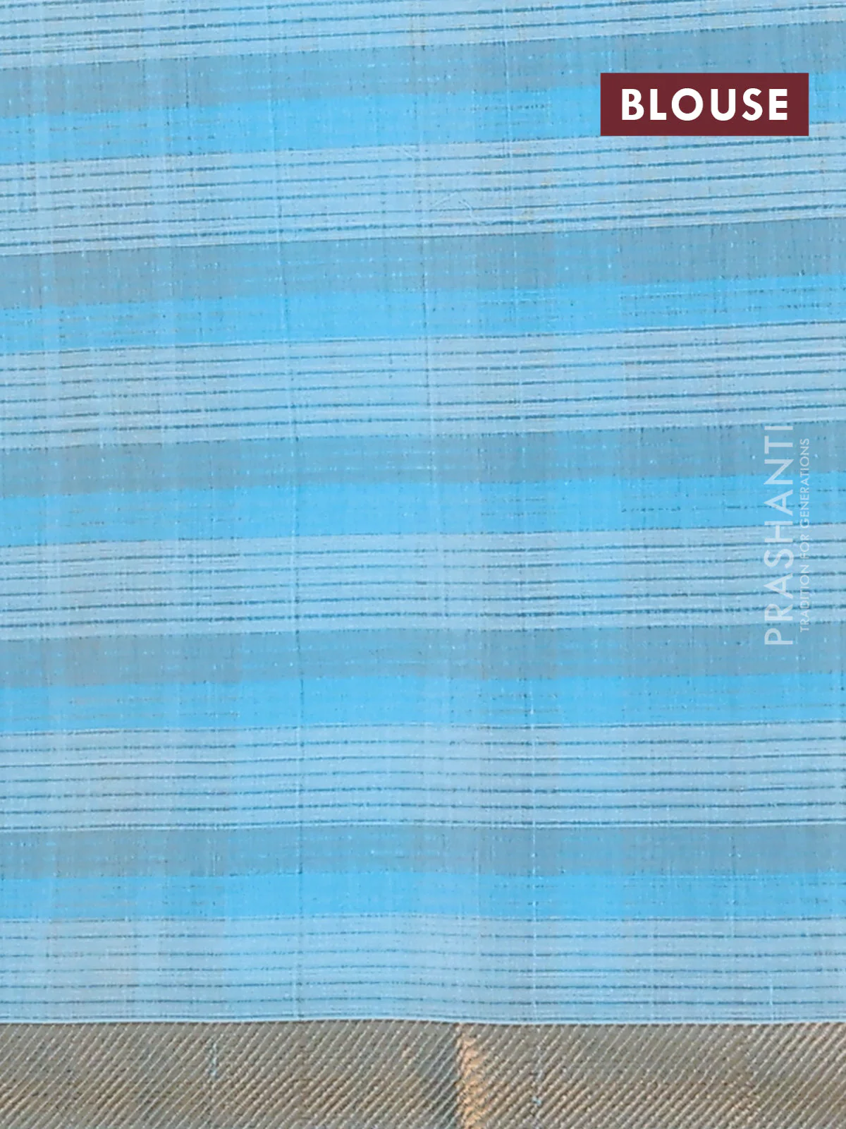 Mangalgiri cotton saree multi colour and grey with allover checked pattern and zari woven border - Image 4