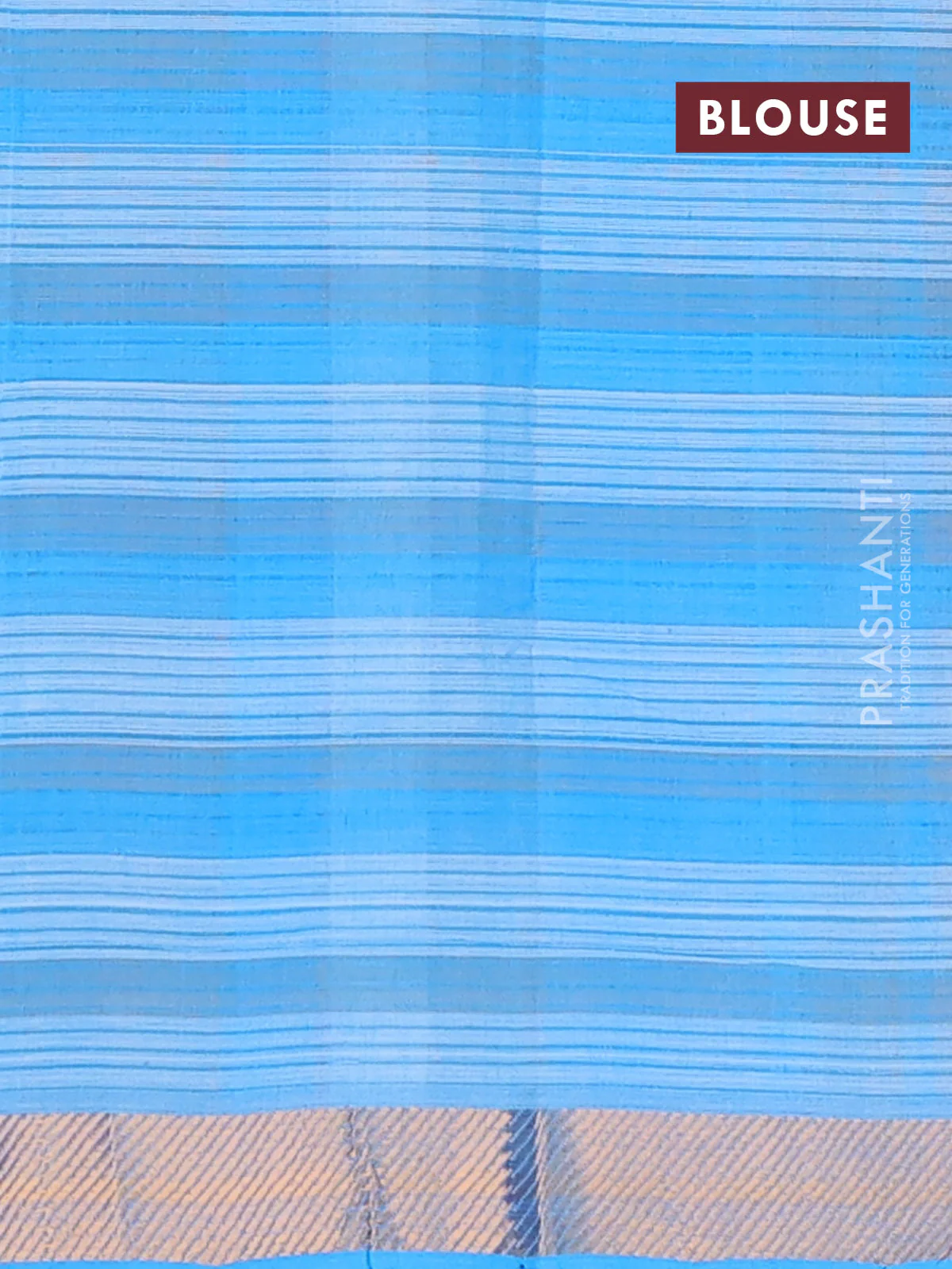 Mangalgiri cotton saree multi colour and off white with allover checked pattern and zari woven border - Image 4