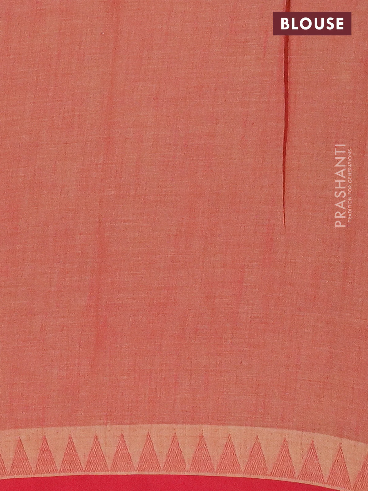 Mangalgiri cotton saree pastel maroon and sandal blue with allover floral prints and temple design simple border - Image 4