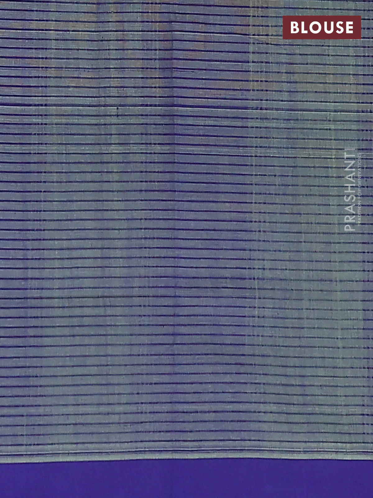 Mangalgiri cotton saree pista green and blue with stripe pattern and simple border - Image 4
