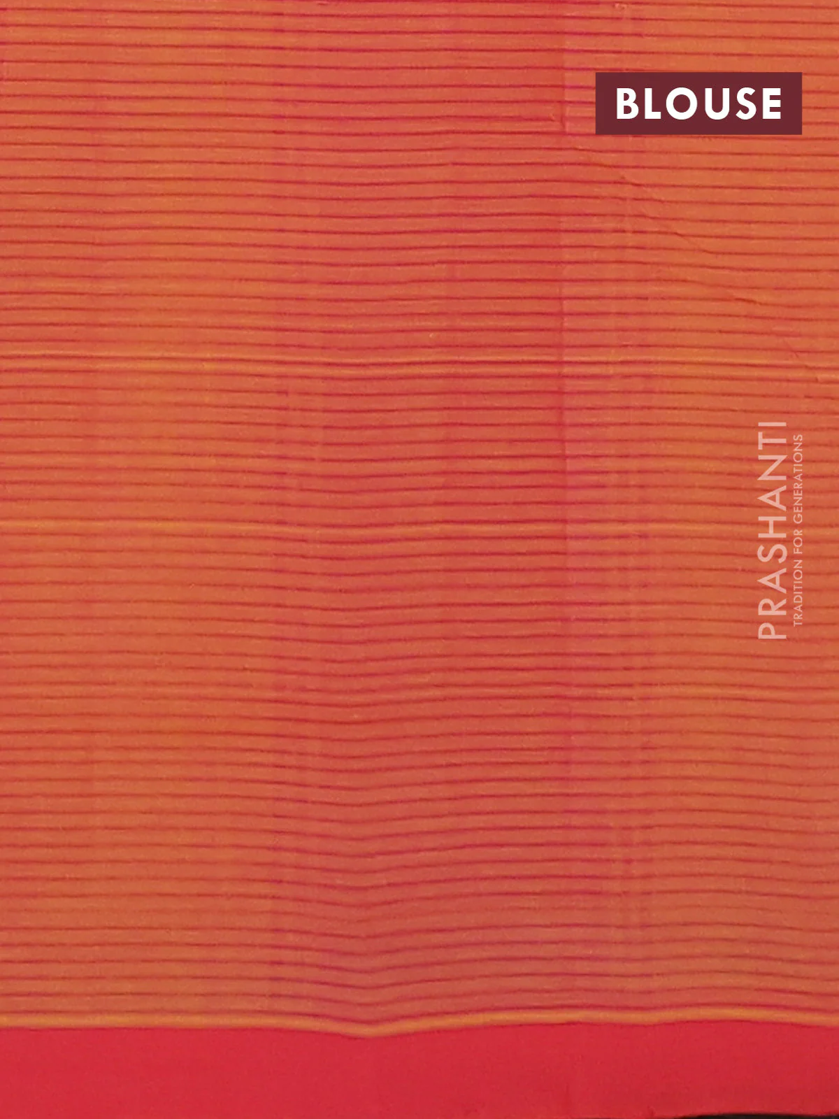 Mangalgiri cotton saree yellow and orange with stripe pattern and simple border - Image 4
