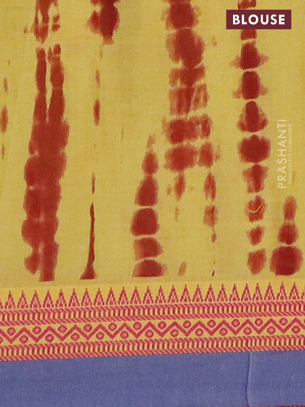 Mangalgiri cotton saree yellow and pink blue with allover floral prints and thread woven simple - Image 4