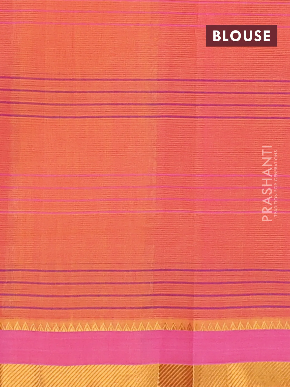 Mangalgiri cotton saree yellow and pink with allover checked pattern and zari woven border - Image 4