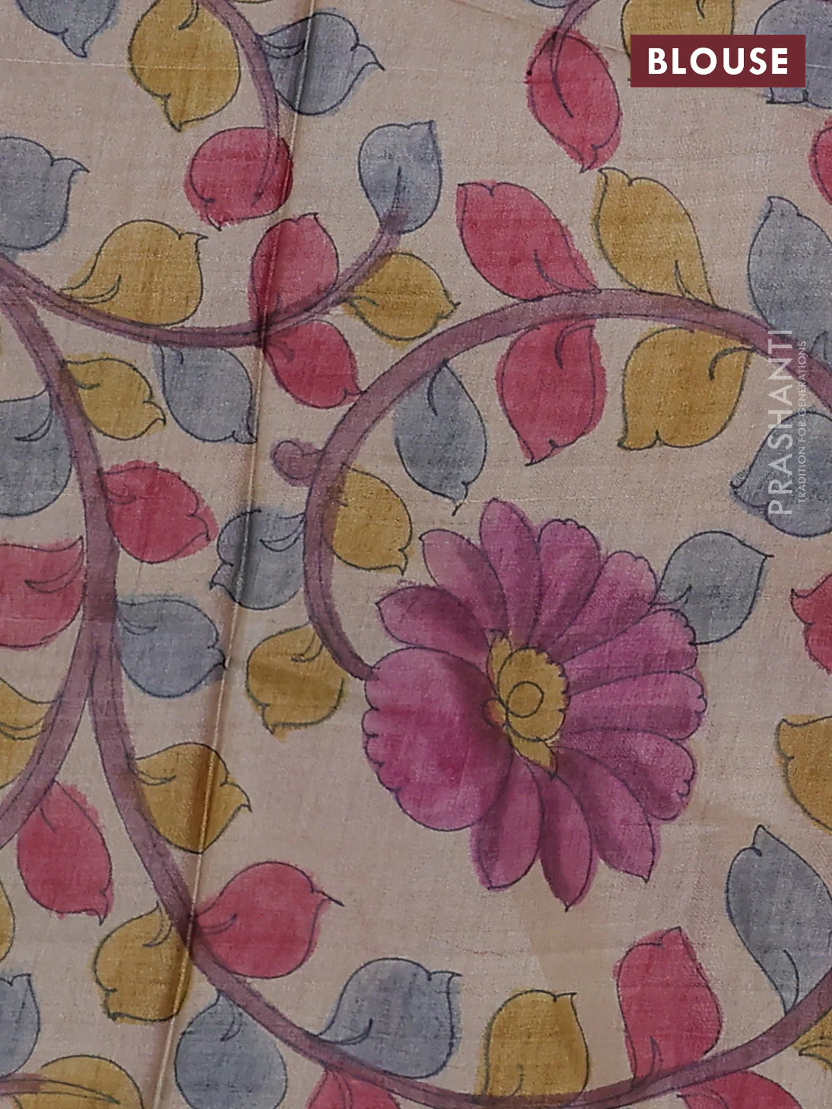 Mangalgiri silk cotton saree pink and beige with plain body and long rettapet silver zari woven border - Image 3