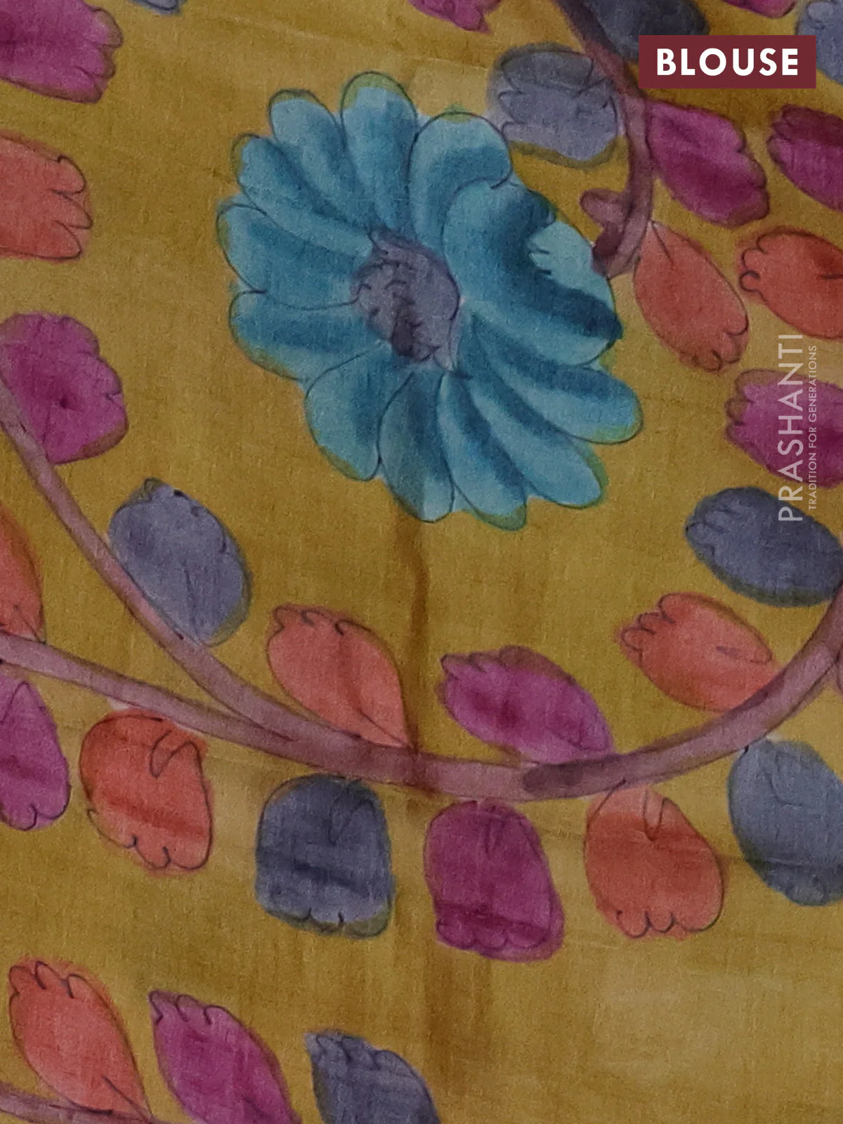 Mangalgiri silk cotton saree pink and mustard yellow with allover silver zari stripe pattern and long rettapet silver zari wove checked border - Image 3